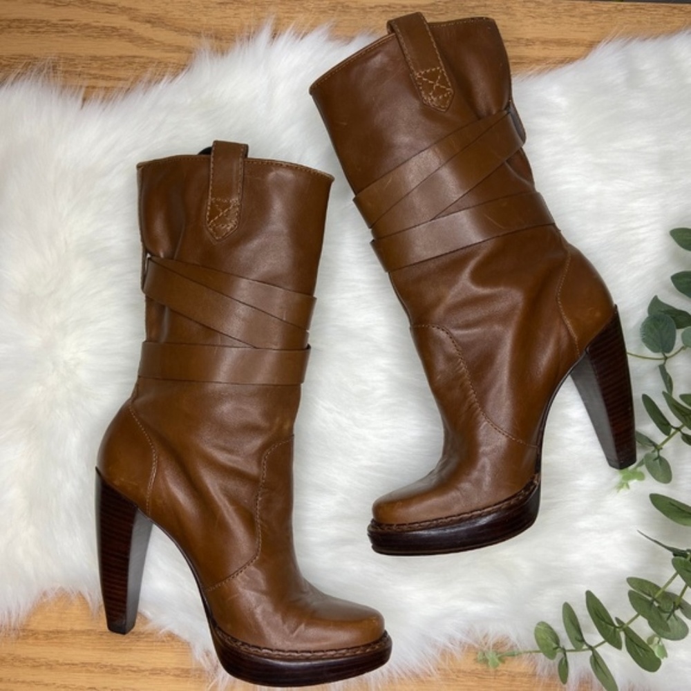 Michael Kors Brown Leather Boots 8.5